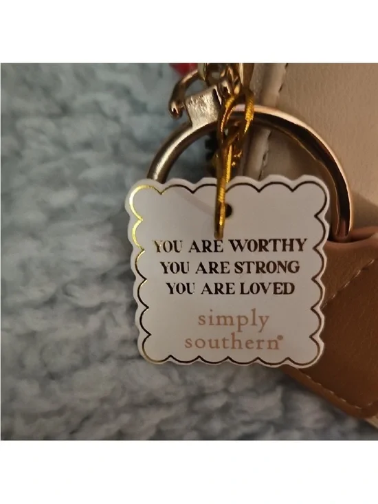 Simply Southern Cream & Tan Woven Wristlet Wallet full zipper NWTS - Picture 3 of 5